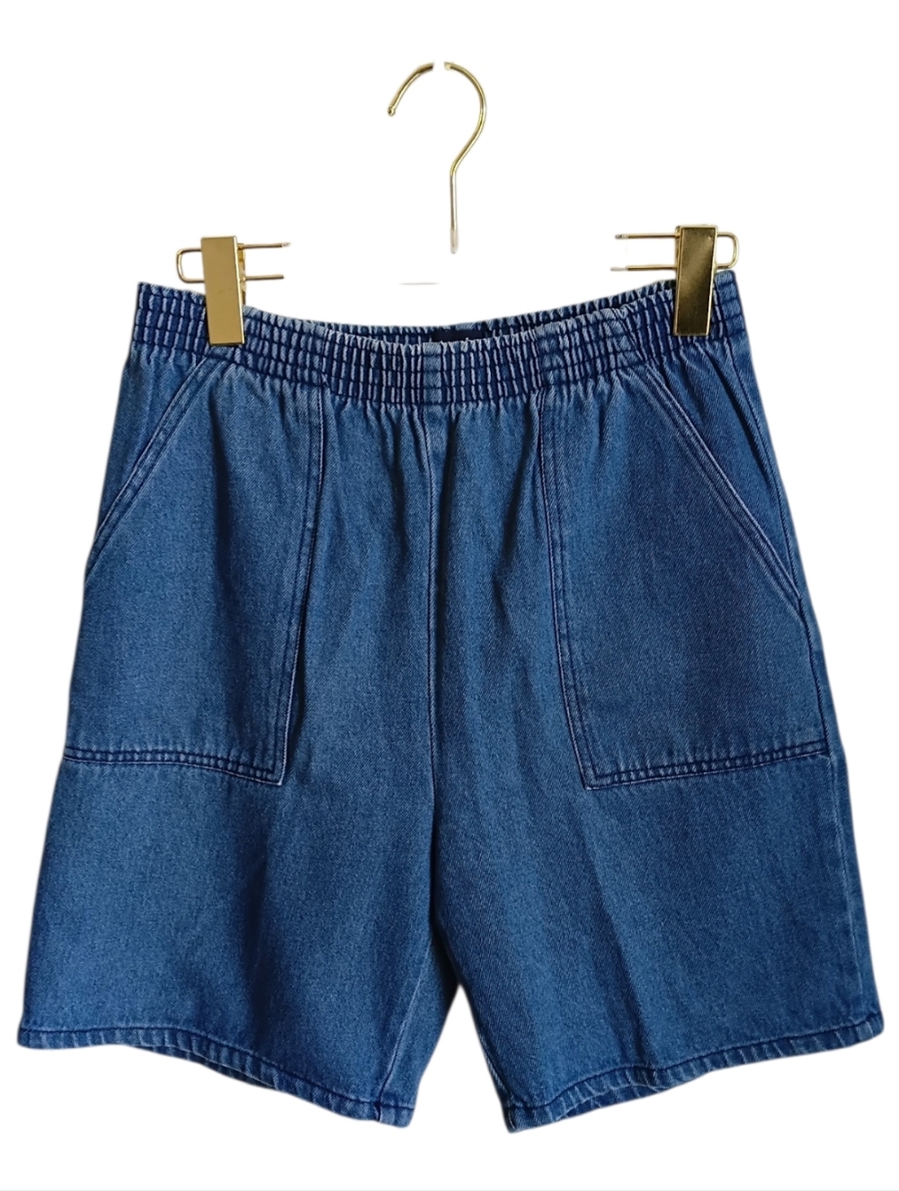 Vintage Truly Denim  Elastic-Waist Denim Shorts in Deep Blue Size 8 Grandmacore
